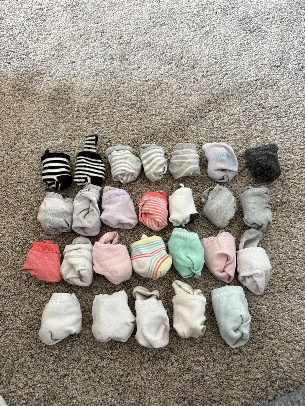 Cat and Jack Toddler Neutral & Pastel Mixed Socks - Assorted Colors 2T-4T